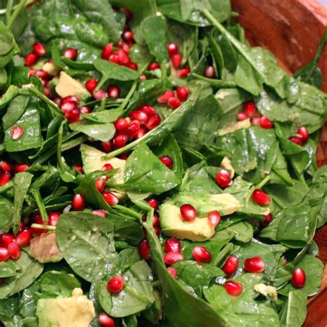 spinach-avocado-pomegranate-salad-with-warm image