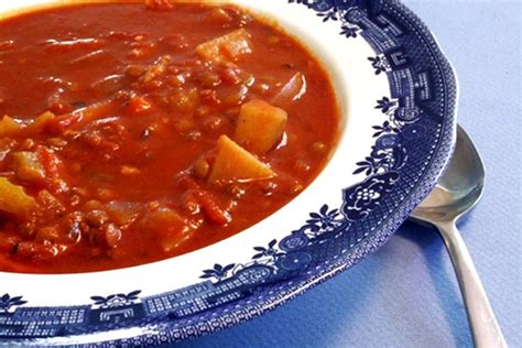 spicy-tomato-lentil-stew-recipe-with-harissa-vegan image
