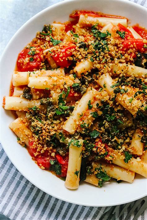 pasta-with-burst-cherry-tomato-sauce-and-fried-caper image