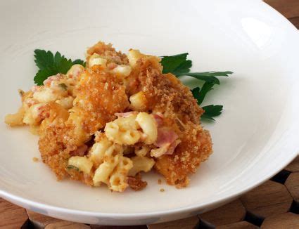 baked-macaroni-and-cheese-with-sausage-the image