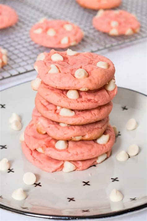 strawberry-cake-mix-cookies-easy-4-ingredient image