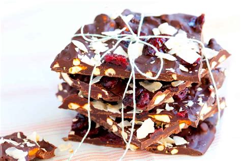 dark-chocolate-bark-with-coconut-and-pretzels image