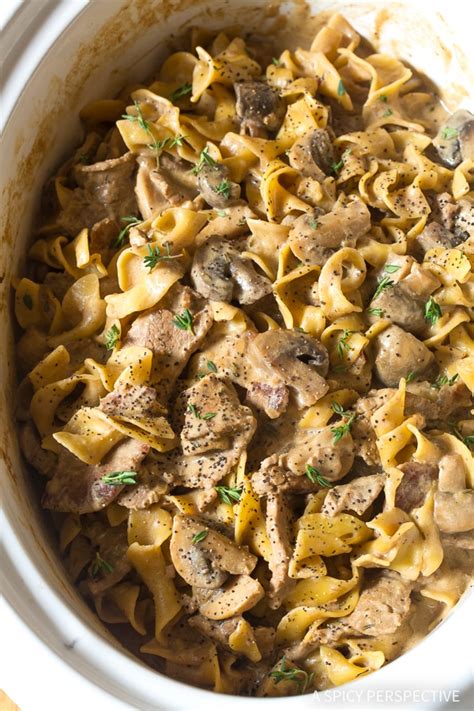 slow-cooker-beef-stroganoff-recipe-a-spicy image