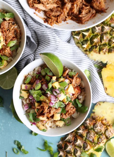 hawaiian-pulled-pork-rice-bowls-with-pineapple-salsa image