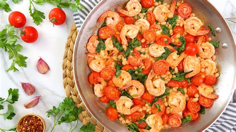 garlic-shrimp-white-bean-skillet-healthy-meal-plans image