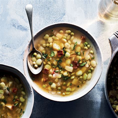 spring-lima-bean-soup-with-crispy-bacon-recipe-eatingwell image