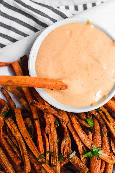 baked-carrot-fries-with-sriracha-mayo-gluten-free image