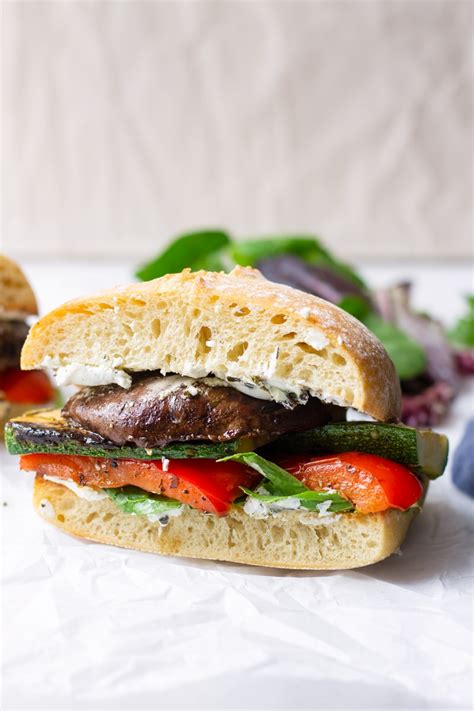 grilled-vegetable-sandwich-with-herbed-goat-cheese image