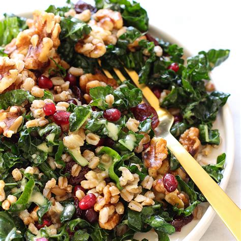 fall-kale-farro-salad-the-mostly-vegan image