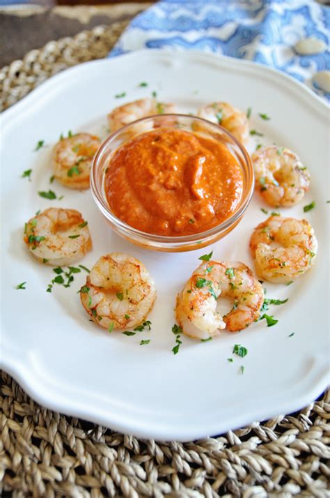 seared-spanish-shrimp-with-romesco-sauce-spain-on-a-fork image