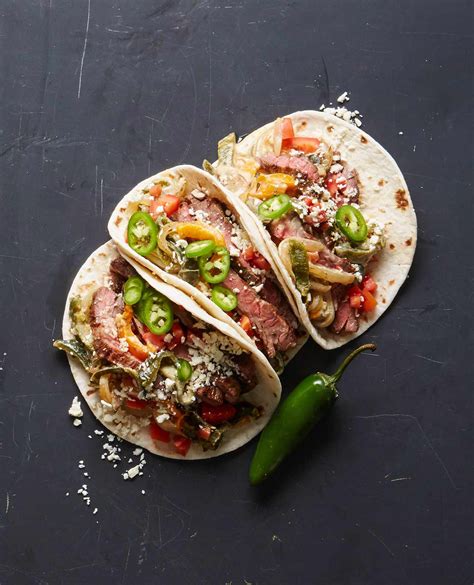 skirt-steak-tacos-with-rajas-creamy-poblanos-and-onions image