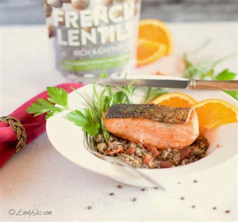 crispy-skin-salmon-with-lentils-and-bacon-lindysez image
