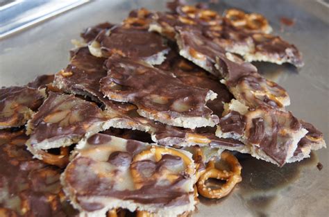 easy-salted-caramel-chocolate-pretzel-bark-spoon image