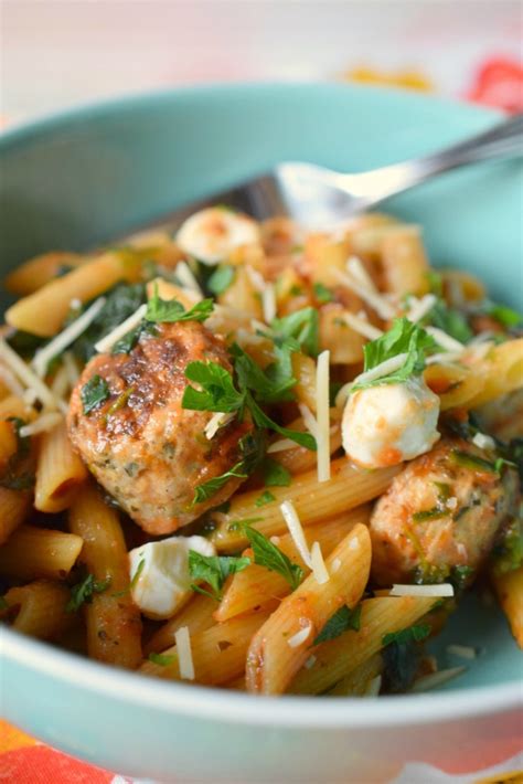 penne-with-chicken-meatballs-and-mozzarella-who image