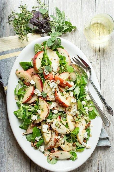 peach-salad-with-blue-cheese-and-fresh-herbs image