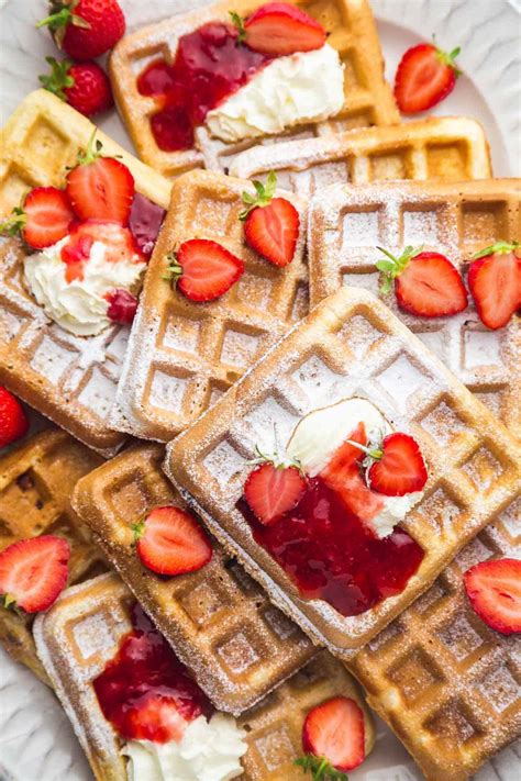 easy-strawberry-waffles-recipe-little-sunny-kitchen image