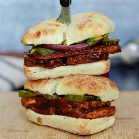 baked-bbq-tofu-sandwich-vegan-bbq-sauce image