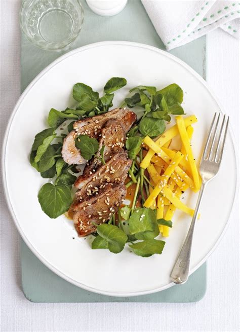 duck-and-mango-salad-recipe-with-watercress image