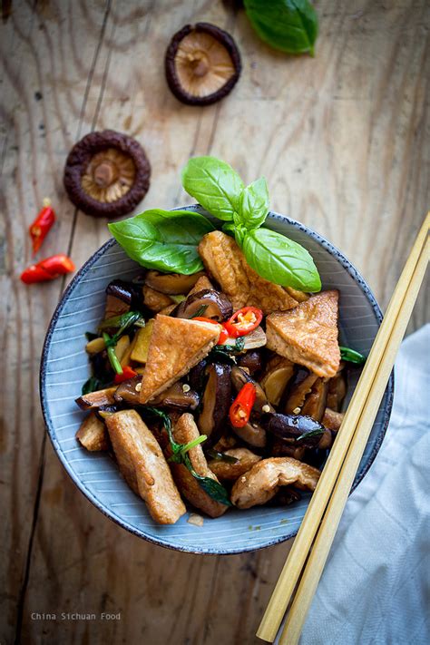 braised-tofu-with-chinese-mushroom-china-sichuan image