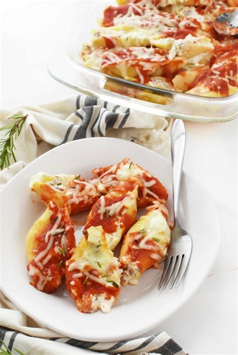 easy-stuffed-shells-recipe-with-bacon-sausage image