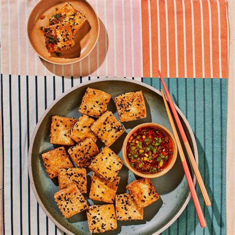 sesame-crusted-tofu-with-spicy-dipping-sauce image