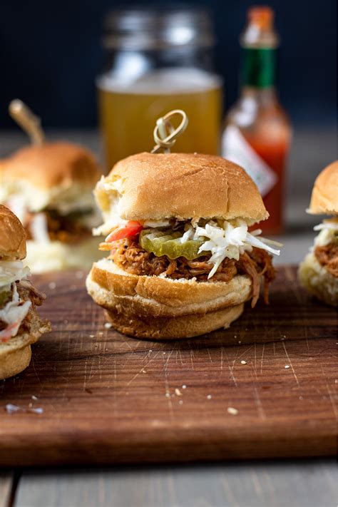 bbq-pulled-pork-sliders-recipe-kitchen-swagger image