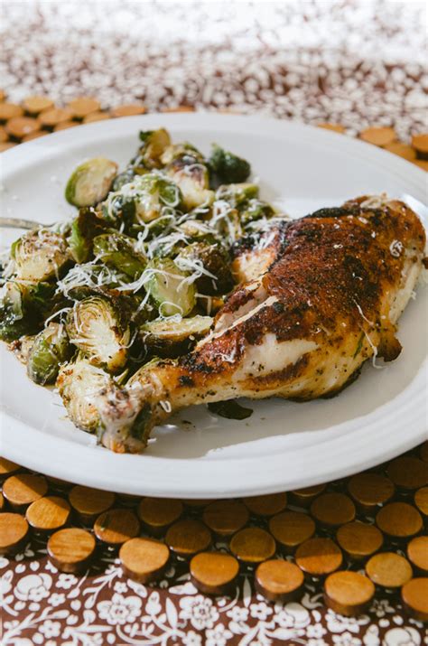 one-pan-crispy-chicken-legs-brussels-sprouts image