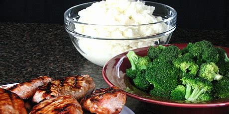 bbq-pork-chops-with-mashed-potatoes-and-broccoli image