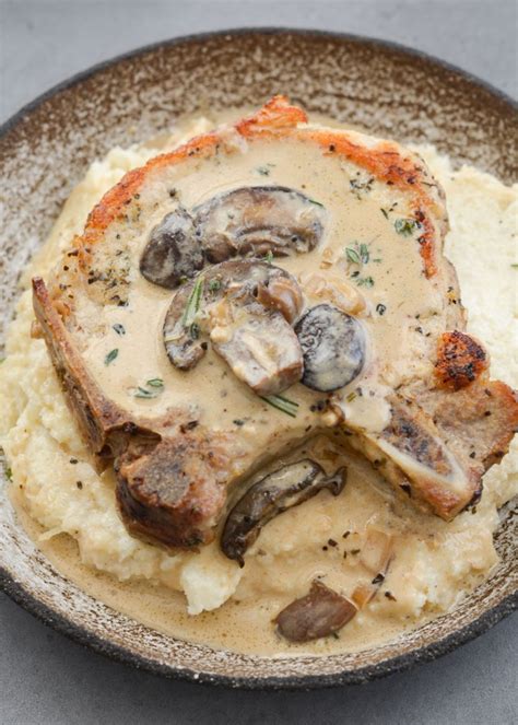 pork-chops-with-mushroom-cream-sauce-keto-low-carb image