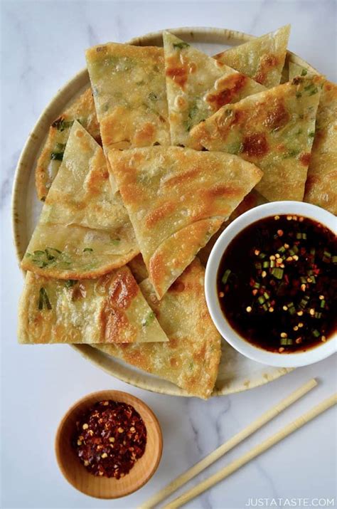 easy-scallion-pancakes-with-soy-dipping-sauce-just-a-taste image