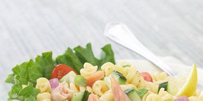 salmon-pasta-salad-recipe-with-mint-and-lemon image