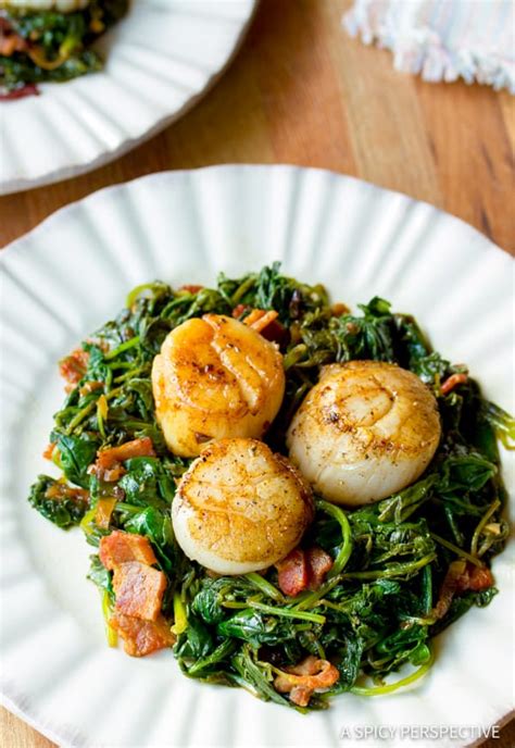 seared-scallops-and-wilted-greens-a-spicy-perspective image