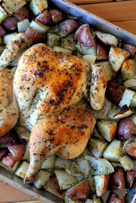 sheet-pan-dinner-spatchcock-chicken-with-potatoes image