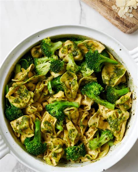 one-pot-pesto-tortellini-with-broccoli-kitchn image