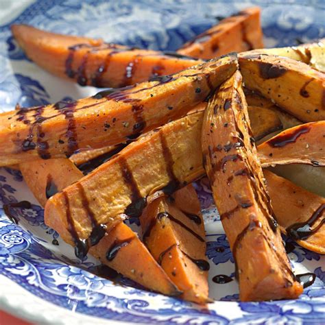 roasted-sweet-potatoes-with-balsamic-drizzle-eatingwell image