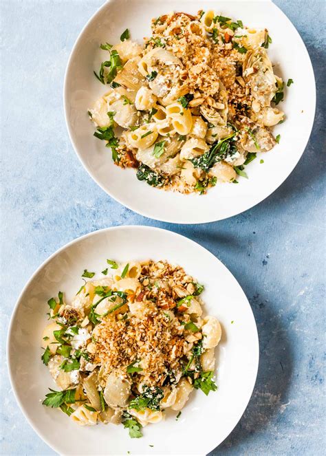 pasta-with-spinach-artichokes-and-ricotta-simply image