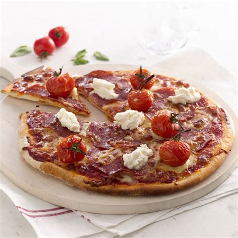 spicy-salami-and-ricotta-pizza-recipe-myfoodbook image
