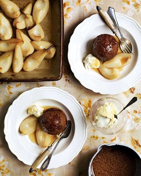 parkin-puddings-with-pan-fried-pears-recipe-delicious image