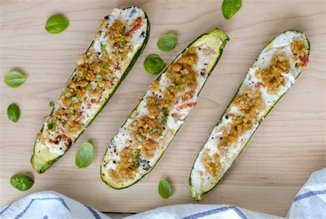 vegetarian-ricotta-stuffed-zucchini-boats image