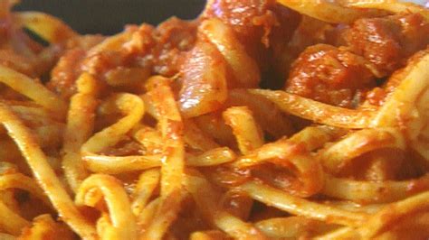 pasta-with-pancetta-and-tomato-sauce-food-network image