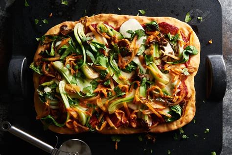 spicy-kimchi-korean-pizza-recipe-pizza image
