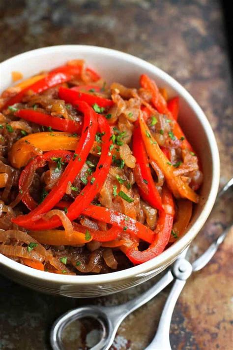 balsamic-peppers-and-onions-recipe-cookin-canuck image