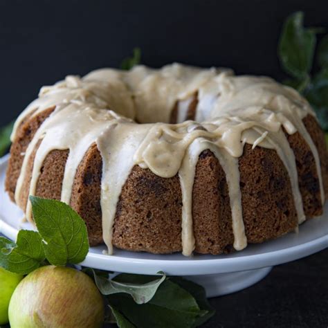 glazed-pecan-butterscotch-apple-cake-with-fresh-apples image