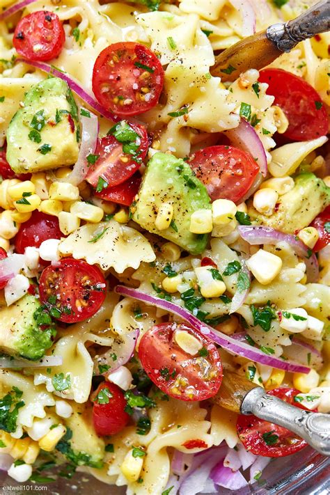 easy-pasta-salad-with-avocado-how-to-make-pasta image