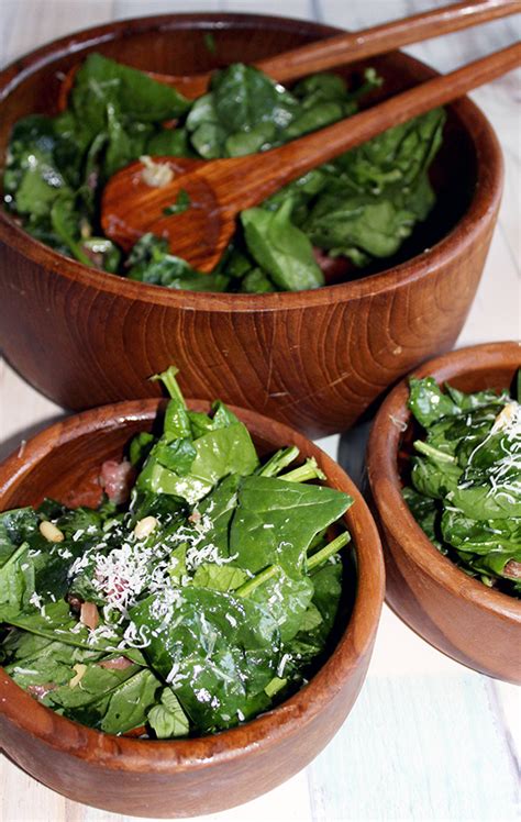 simple-spinach-salad-with-basil-simple-and-savory image