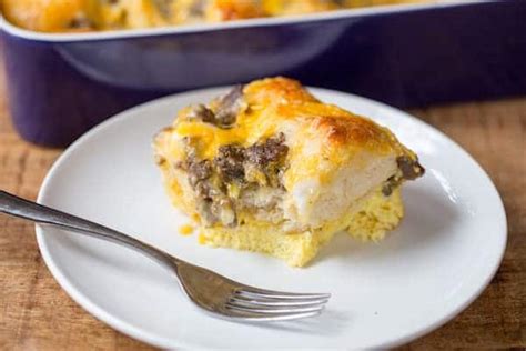 sausage-egg-cheese-biscuit-casserole-greens-chocolate image
