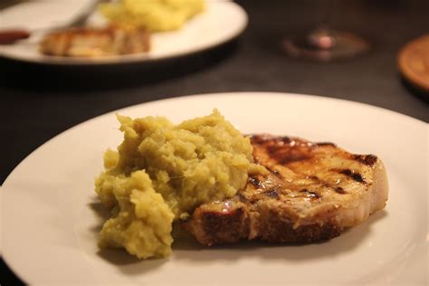 honey-mustard-pork-chops-mashed-sweet-potatoes image