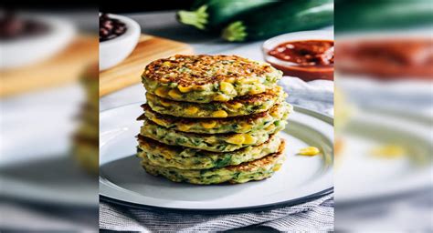 zucchini-and-corn-fritters-with-roasted-bell-pepper image