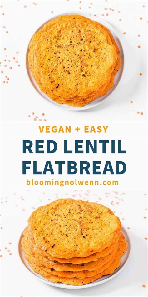 vegan-red-lentil-flatbread-2-ingredients-blooming image