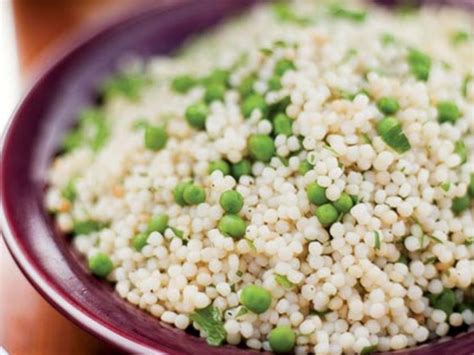 israeli-couscous-with-fresh-peas-and-mint-sunset image